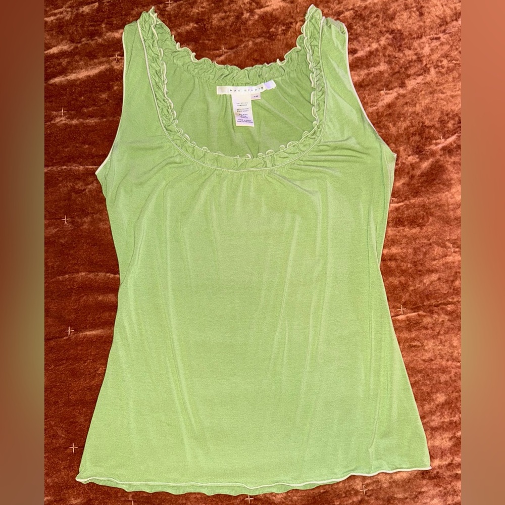 Max Studio Lime Green Sleeveless Top - XS